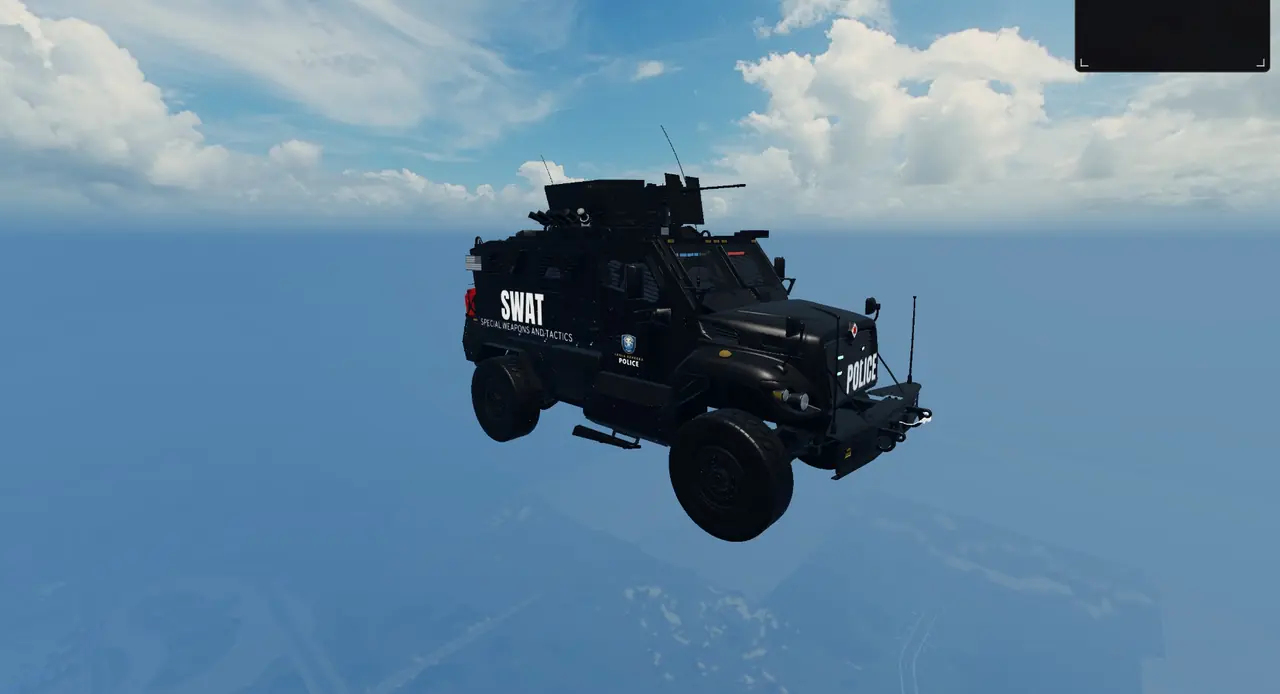 SWAT International MaxxPro armoured truck in SBPD colours