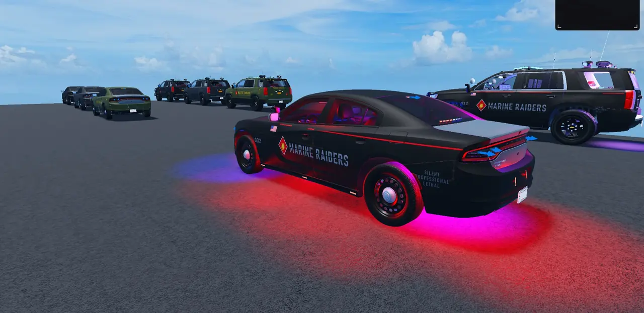 Army Military Police Charger with red and blue lights