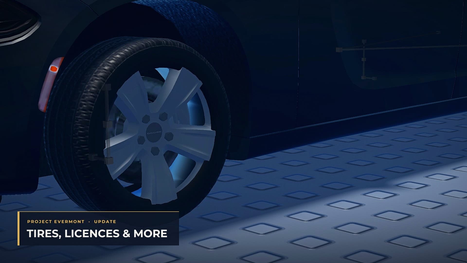 A close-up of a flat front tire